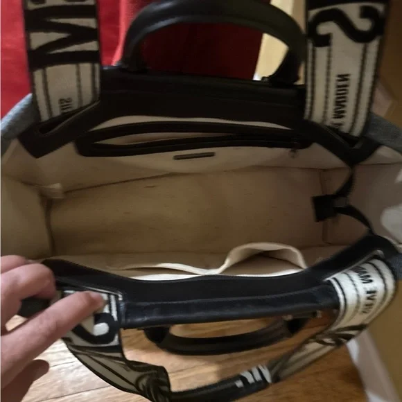 Steve Madden Black and Gray Quilted Tote - Picture 5 of 5